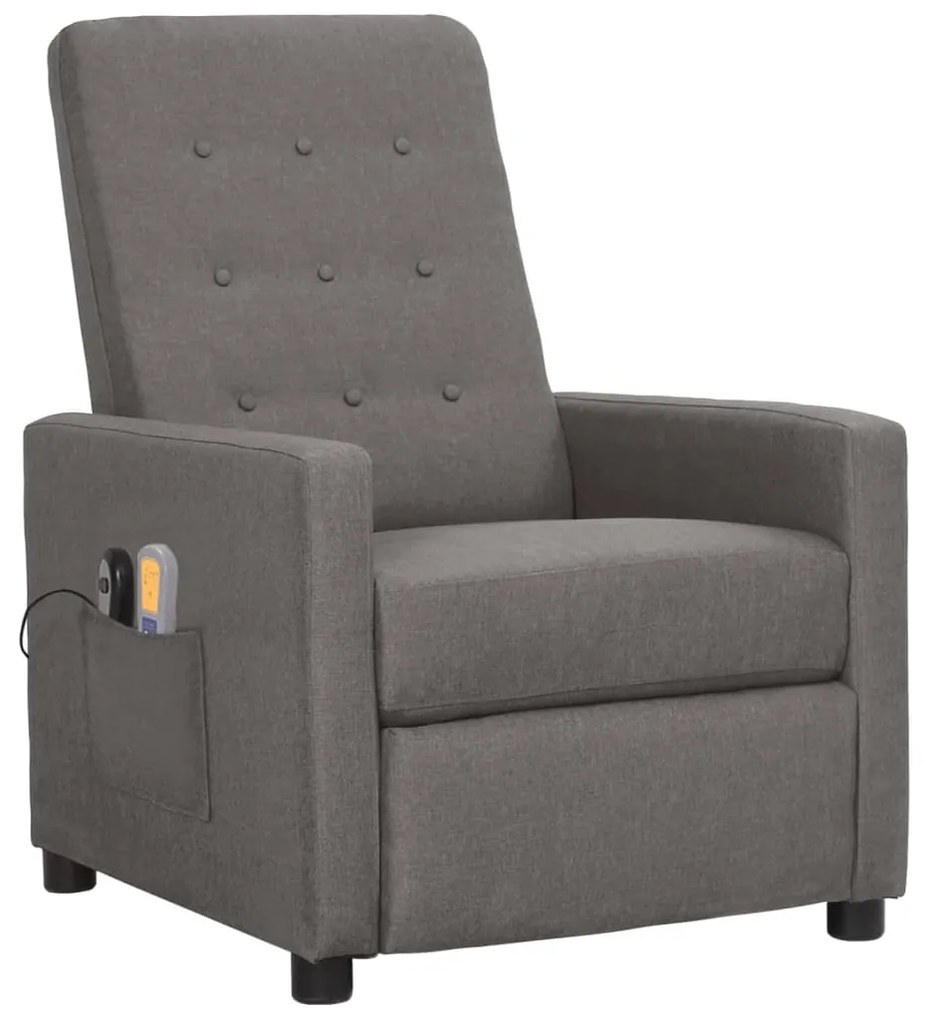 3098650 vidaXL Fotoliu de masaj electric rabatabil, gri deschis, textil