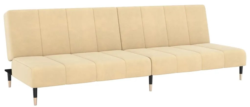 337580 vidaXL Canapea extensibilă cu 2 locuri, crem, catifea