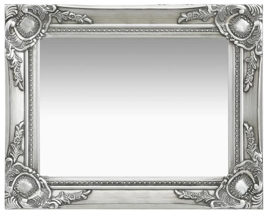 vidaXL Oglindă de perete in stil baroc, argintiu, 50 x 40 cm