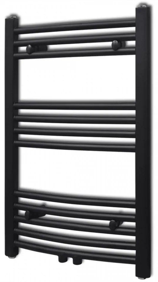 Radiator port-prosop încălzire baie, curbat, 500 x 764 mm, negru