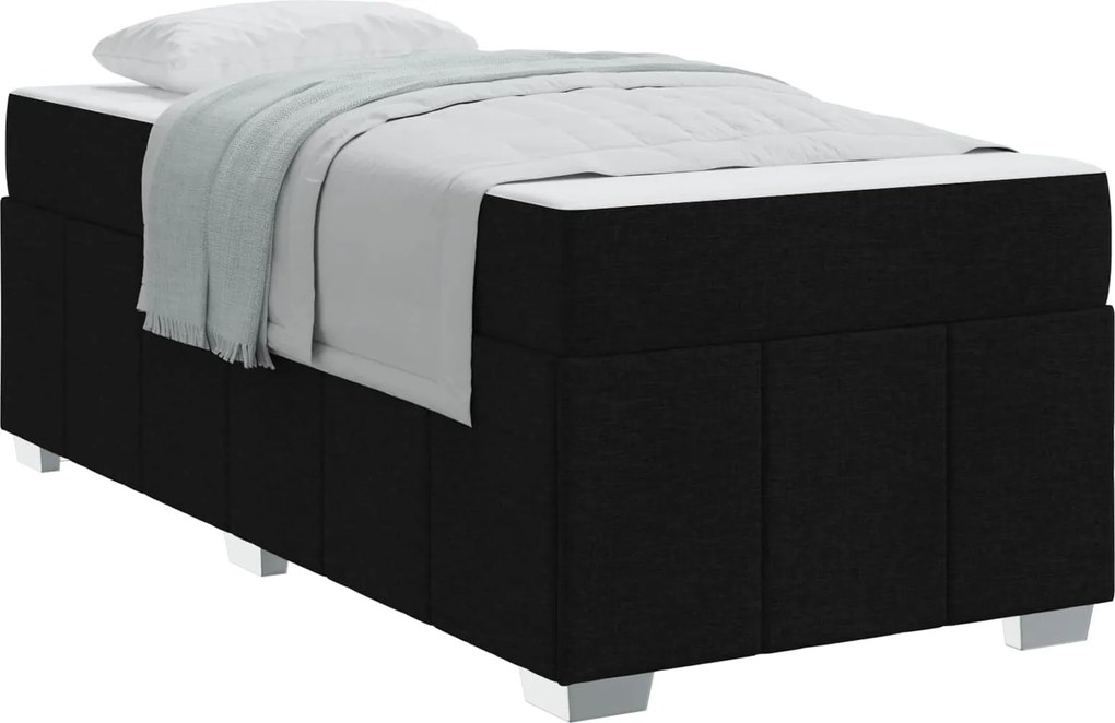 vidaXL Cadru de pat cu saltea Negru 100 x 200 cm țesătură