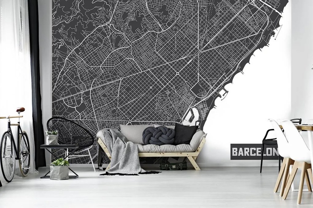 Fototapet - Harta Barcelonei (152,5x104 cm)