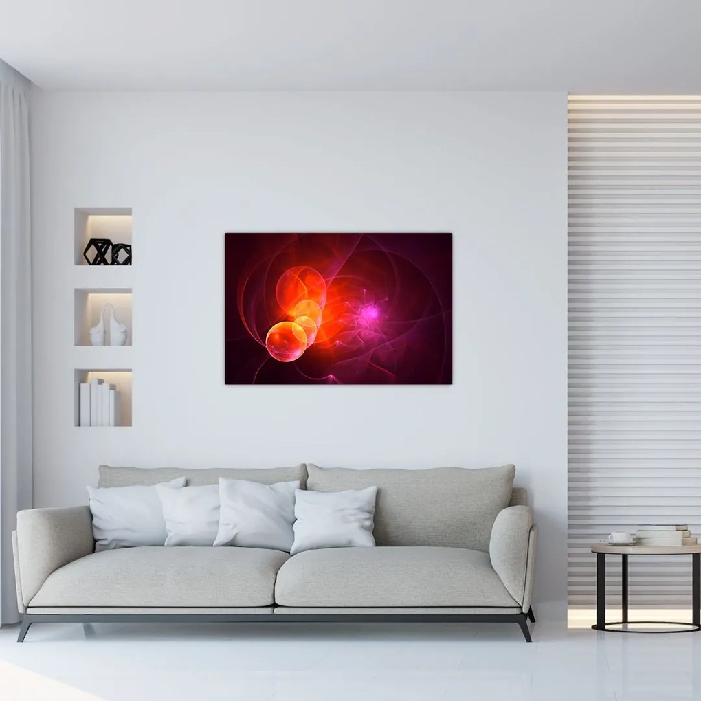 Tabloul modern cu abstracțiune roz (90x60 cm)