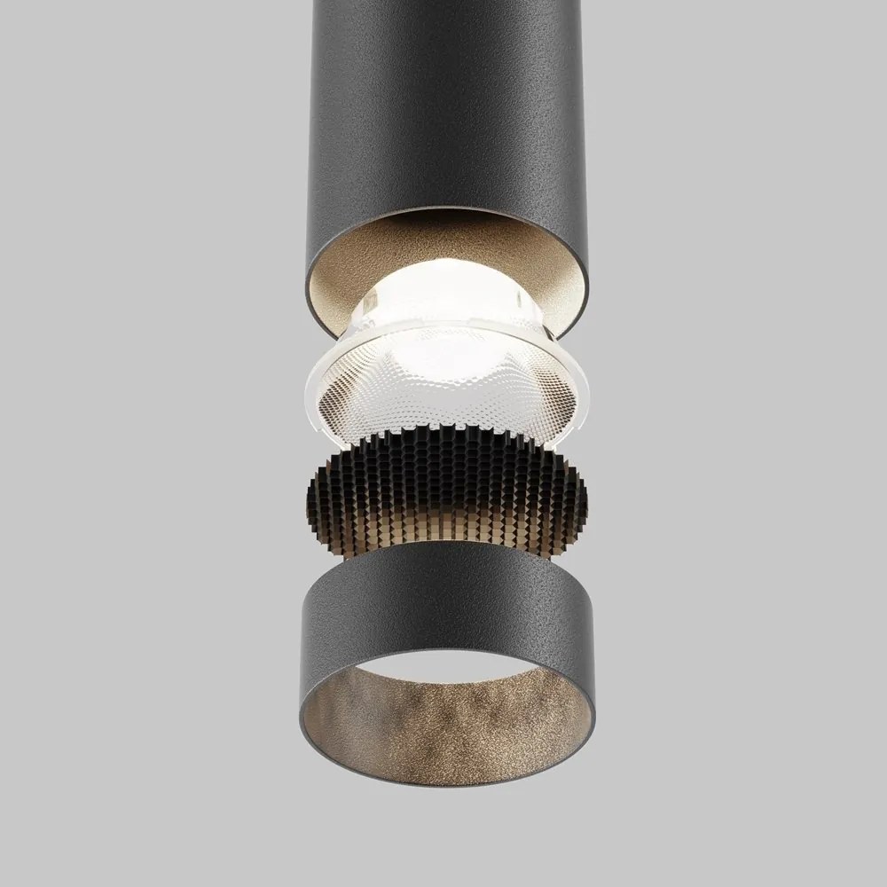 Pendul LED iluminat design tehnic FOCUS D-5,2cm negru