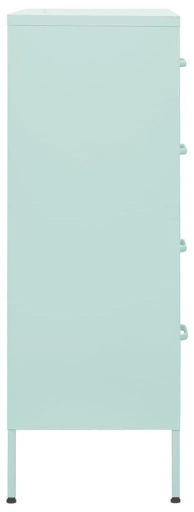 Comoda cu sertare, verde menta, 80x35x101,5 cm, otel Verde menta