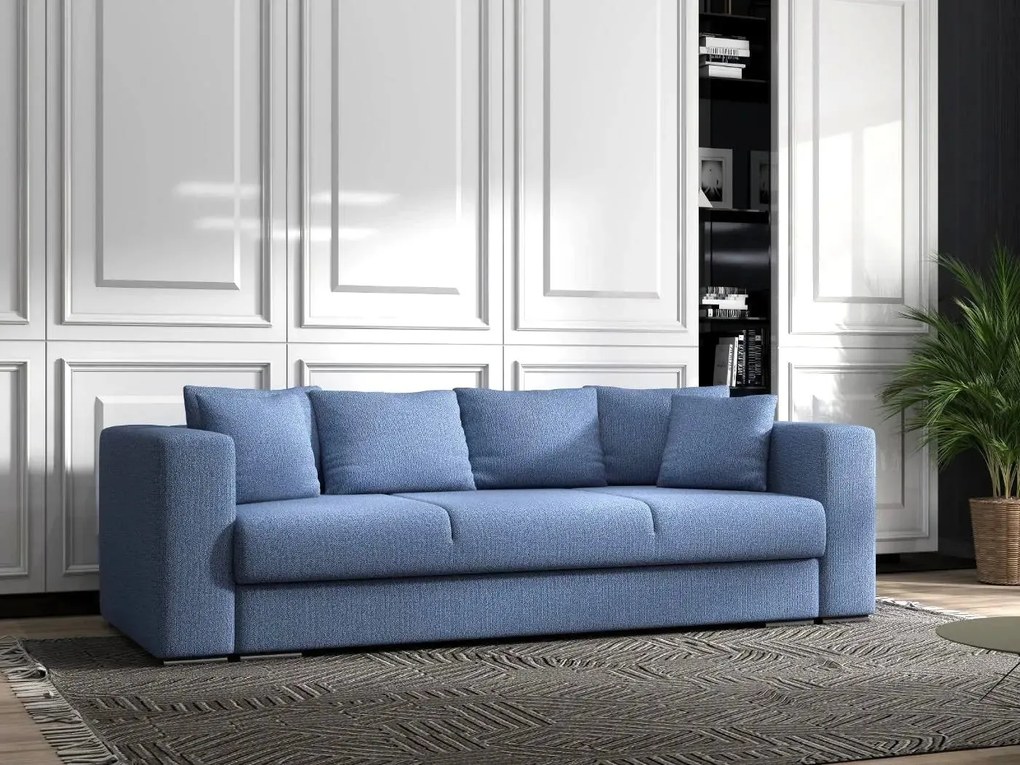 Canapea extensibilă dumonde cu ladă de depozitare si sezut confortabil din spuma high-density, Gloria Enjoy Blue 240x100 cm