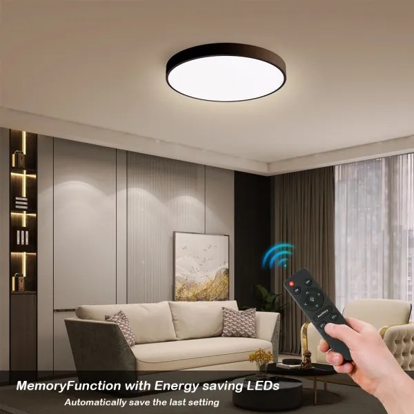 Plafonieră LED dimabilă Brilagi POOL SMART LED/48W/230V 40 cm Wi-Fi Tuya negru + telecomandă