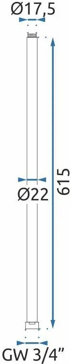 Prelungire coloana duș GOLD 60cm