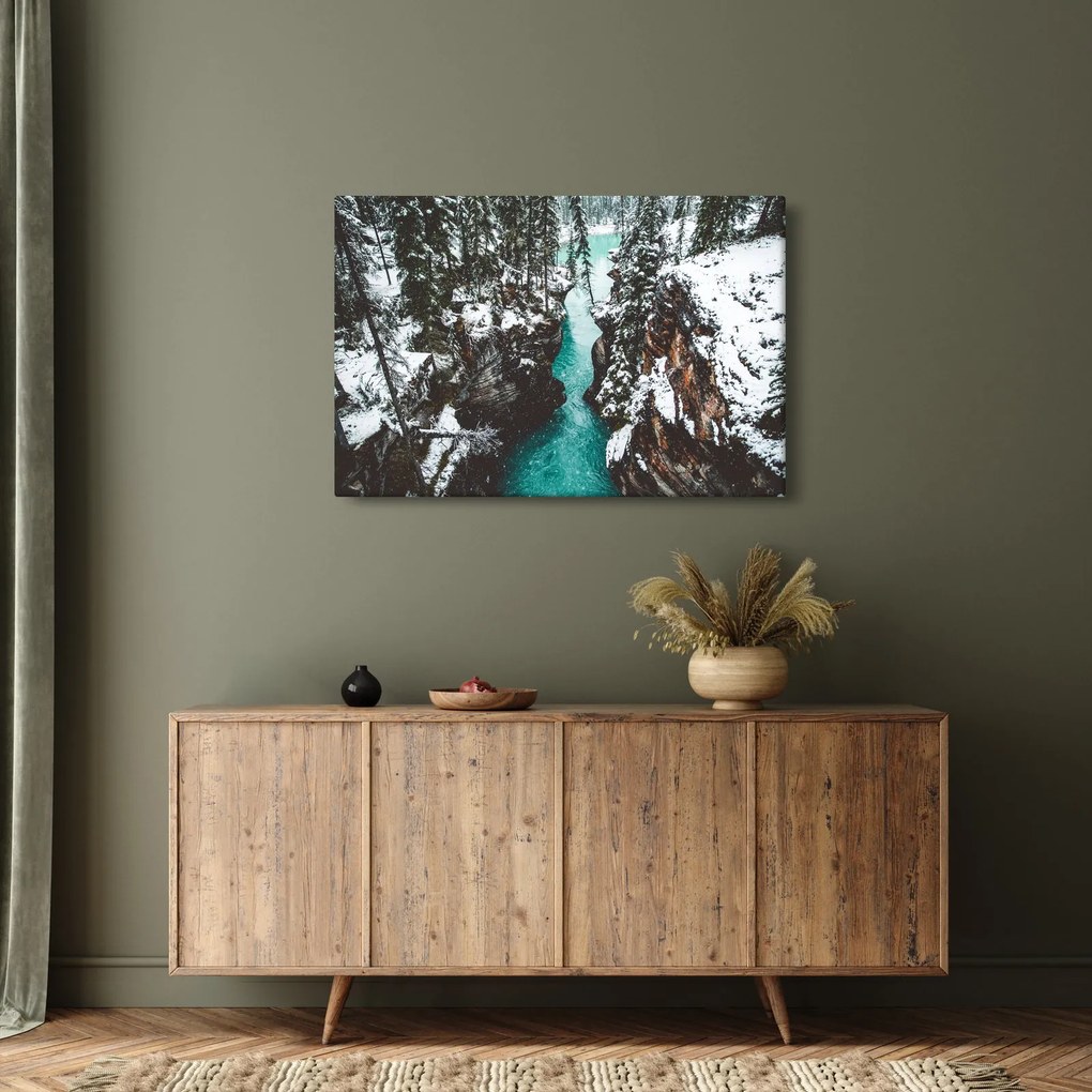 Tablou - râul de munte iarna (90x60 cm)