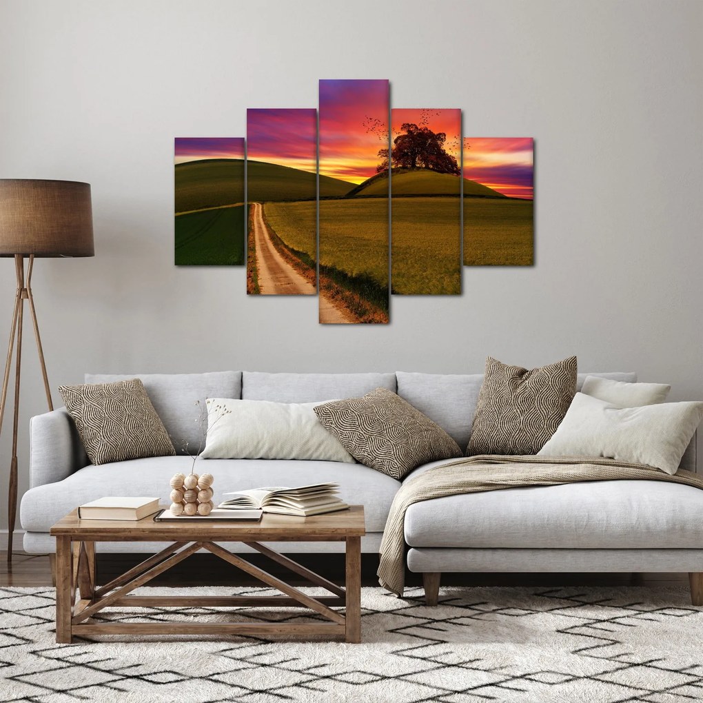 Tablou câmpului cu apus de soare (150x105 cm)