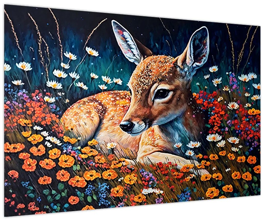 Tablou - Cerb pictat (90x60 cm)