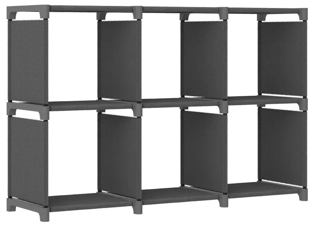 vidaXL Raft expunere 6 cuburi gri 103x30x72,5 cm, material textil