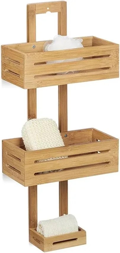 Etajera dus tripla Rea bambus