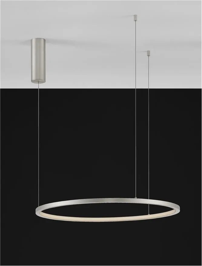 Lustra LED suspendata design modern circular TARQUIN D-60cm argintie