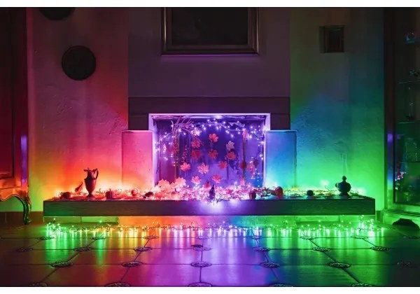 Twinkly TWS250SPP-TEU - Ghirlandă LED RGBW pentru exterior, 250 LED, 23,5 m, IP44, Wi‑Fi