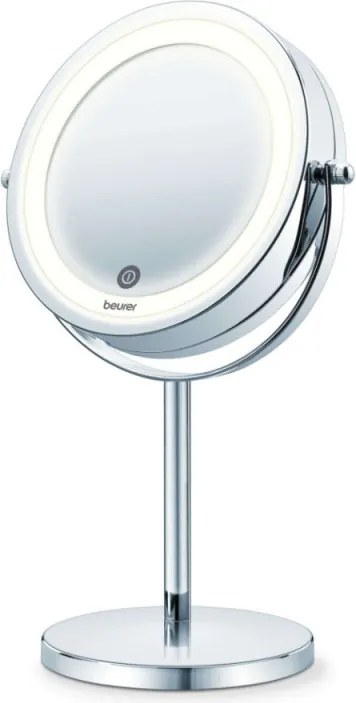 Oglinda cosmetica Beurer BS 55, 13 cm, LED, Marire 7x, Senzor tactil, Argintiu