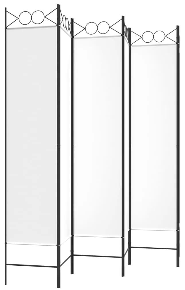 Paravan de camera cu 6 panouri, alb, 240x200 cm, textil