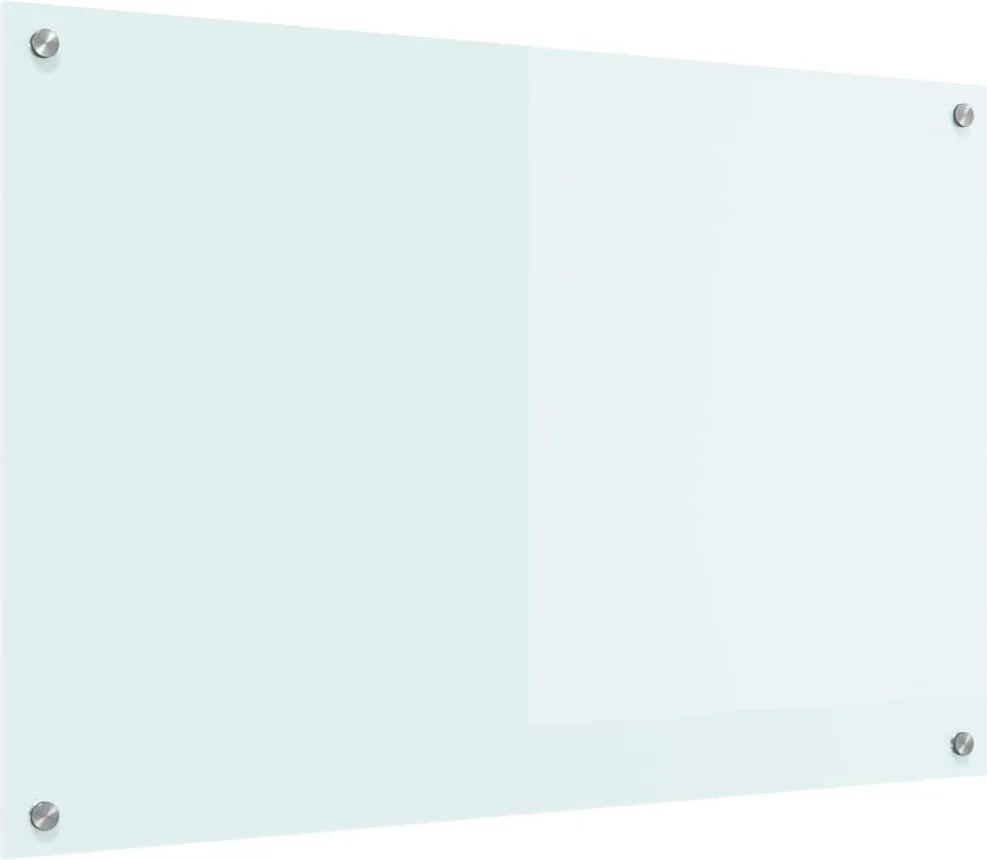 vidaXL Panou de bucătărie Alb 90 x 60 cm sticlă securizată