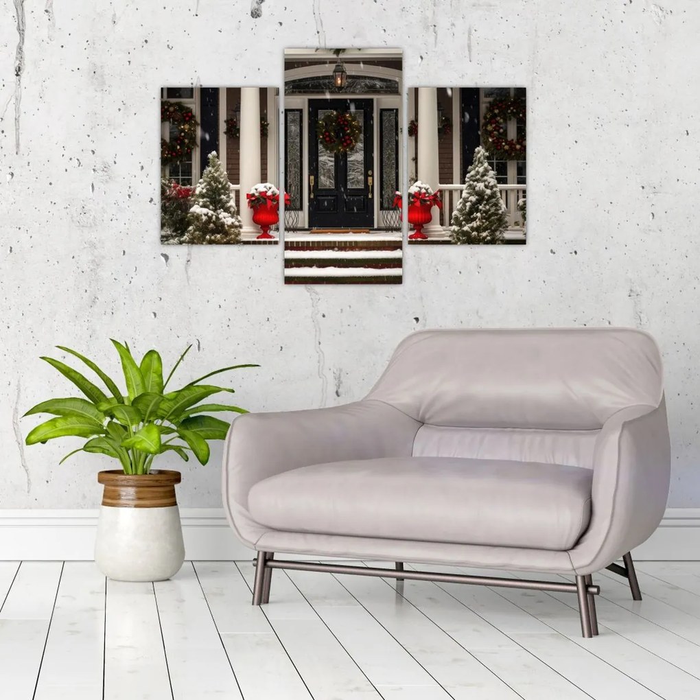 Tablou - Casa decorată de Crăciun (90x60 cm)