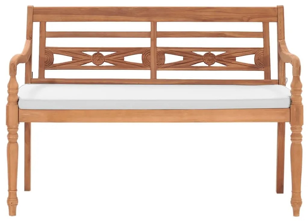 43057 vidaXL Bancă Batavia cu perne, 120 cm, lemn de tec