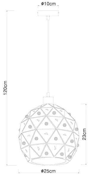 Lustră pe cablu Globo 54029H JODIE 1xE27/60W/230V d. 25 cm