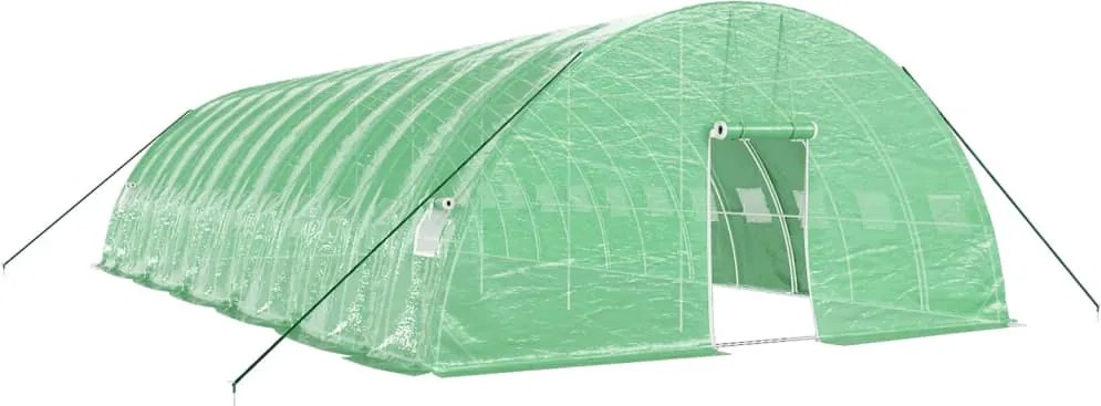 vidaXL Seră cu cadru din oțel, verde, 72 m², 12x6x2,85 m