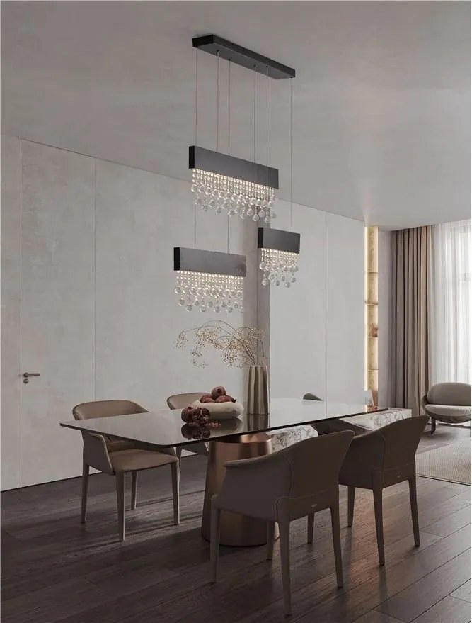 Lustra LED suspendata stil elegant CRISTA titan