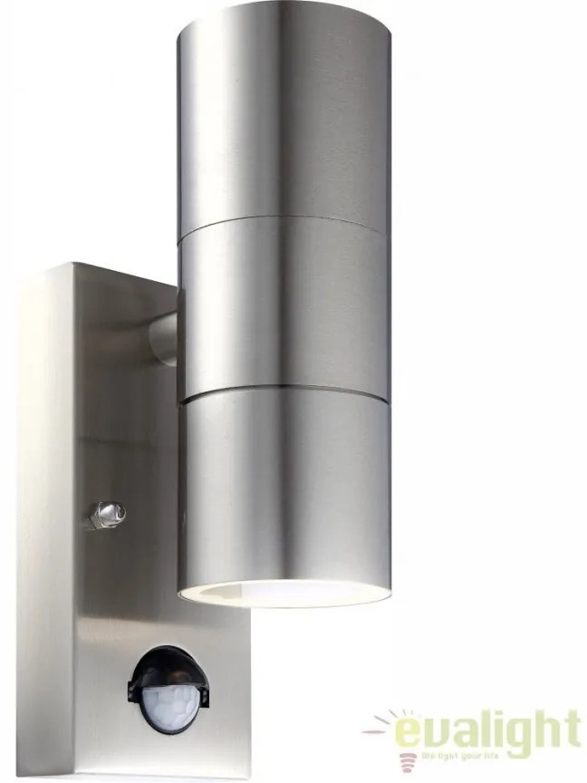 Aplica de perete exterior LED din otel inoxidabil cu protectie IP44 cu senzor de miscare STYLE 3201-2SL GL
