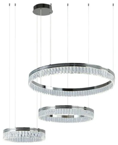 Lustră cu cristale LED THALIA, reglabilă, suspendată pe cablu, 120W/230V 3000-6000K + telecomandă