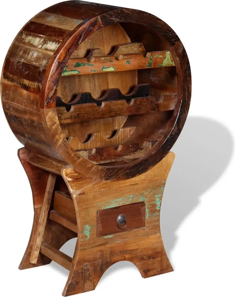 vidaXL Suport de vin pentru 10 sticle, lemn masiv reciclat