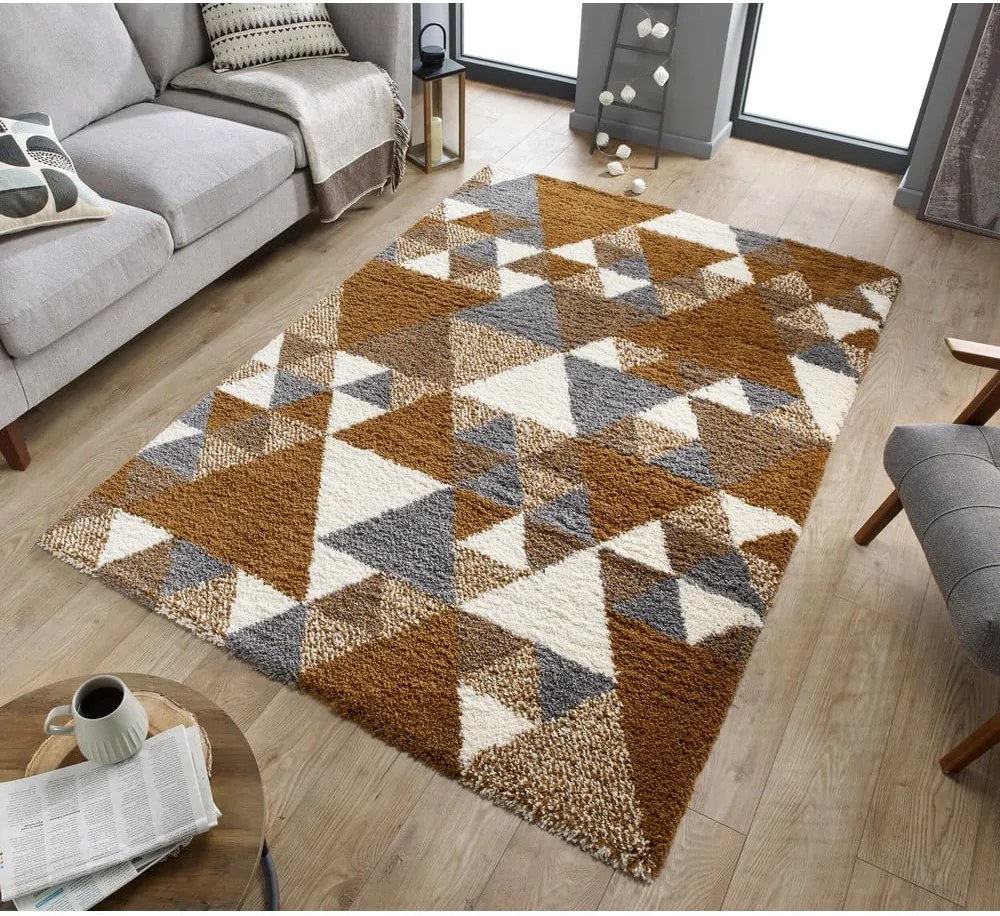 Covor Flair Rugs Nuru, 80 x 150 cm, portocaliu - gri