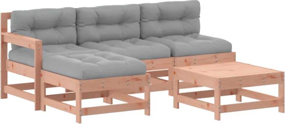 vidaXL Set mobilier de grădină cu perne, 5 piese, lemn masiv douglas