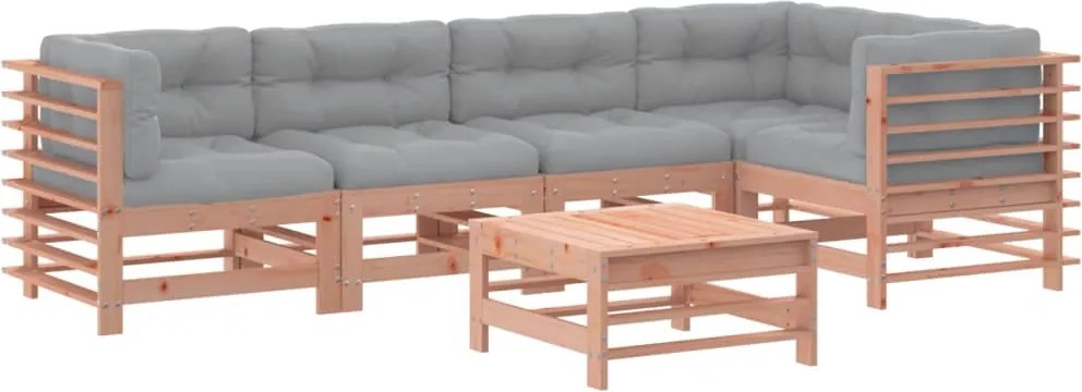 vidaXL Set mobilier de grădină cu perne, 6 piese, lemn masiv Douglas