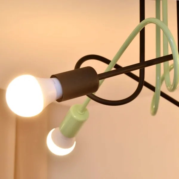 Lustră aplicată OXFORD 4xE27/15W/230V negru/verde