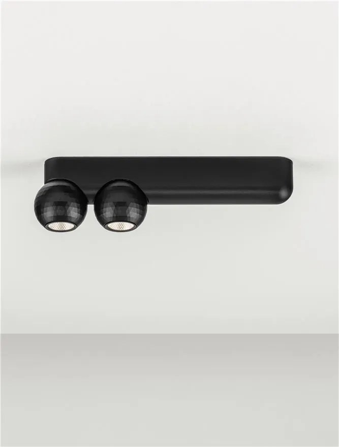 Plafoniera cu 2 Spoturi LED stil minimalist 3000K NOTIC negru