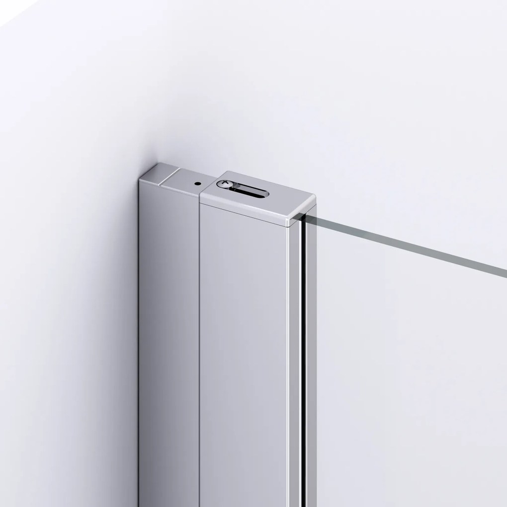 Cabina dus crom 140x100 cm, usa culisanta, grosime sticla 6 mm, tratament anticalcar, Ronal