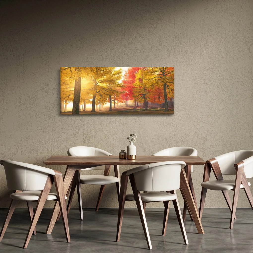 Tablou cu copaci toamna (120x50 cm)