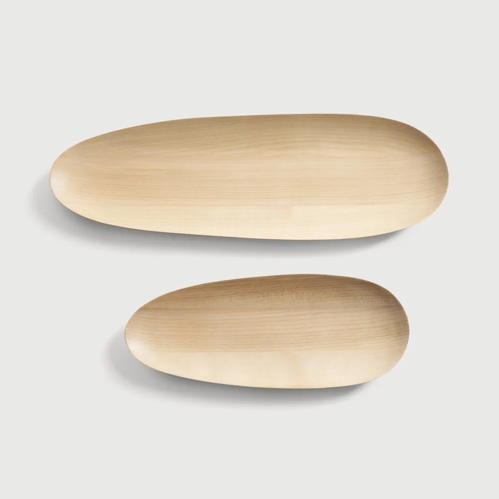 Platouri din mahon pentru servire (set of 2 pieces) - Ethnicraft Execuţie: lemn de platan