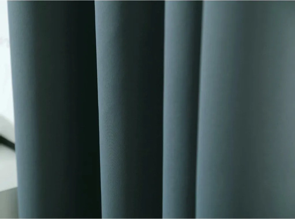 Perdea OXFORD albastru-verde 140x250 cm Agatat: Inele metalice