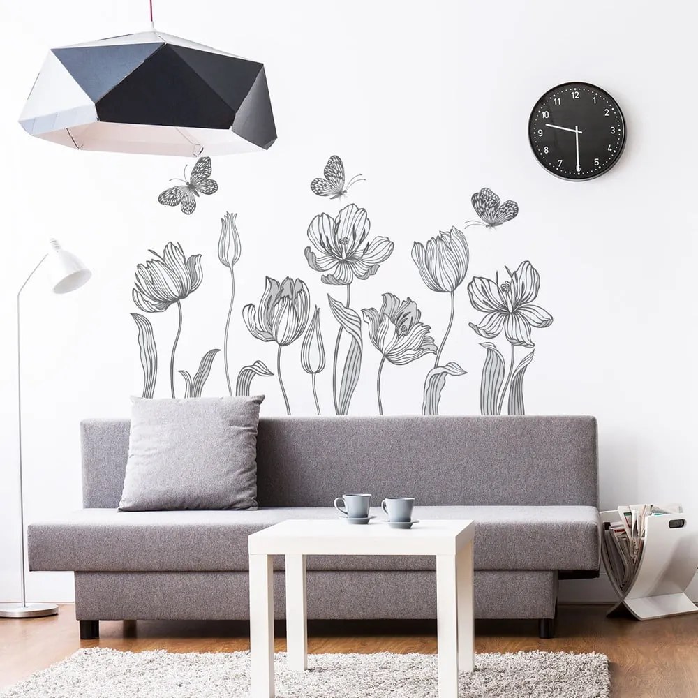 Set autocolante pentru perete Ambiance Bright Tulips