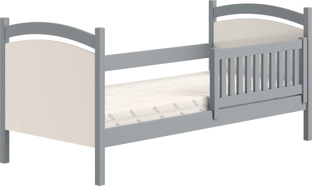 Pat copii cu tablă de scris Amely 80x180 - culoare gri