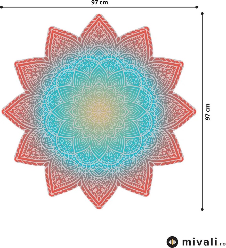 Autocolante de perete- Mandala - roșu - albastru
