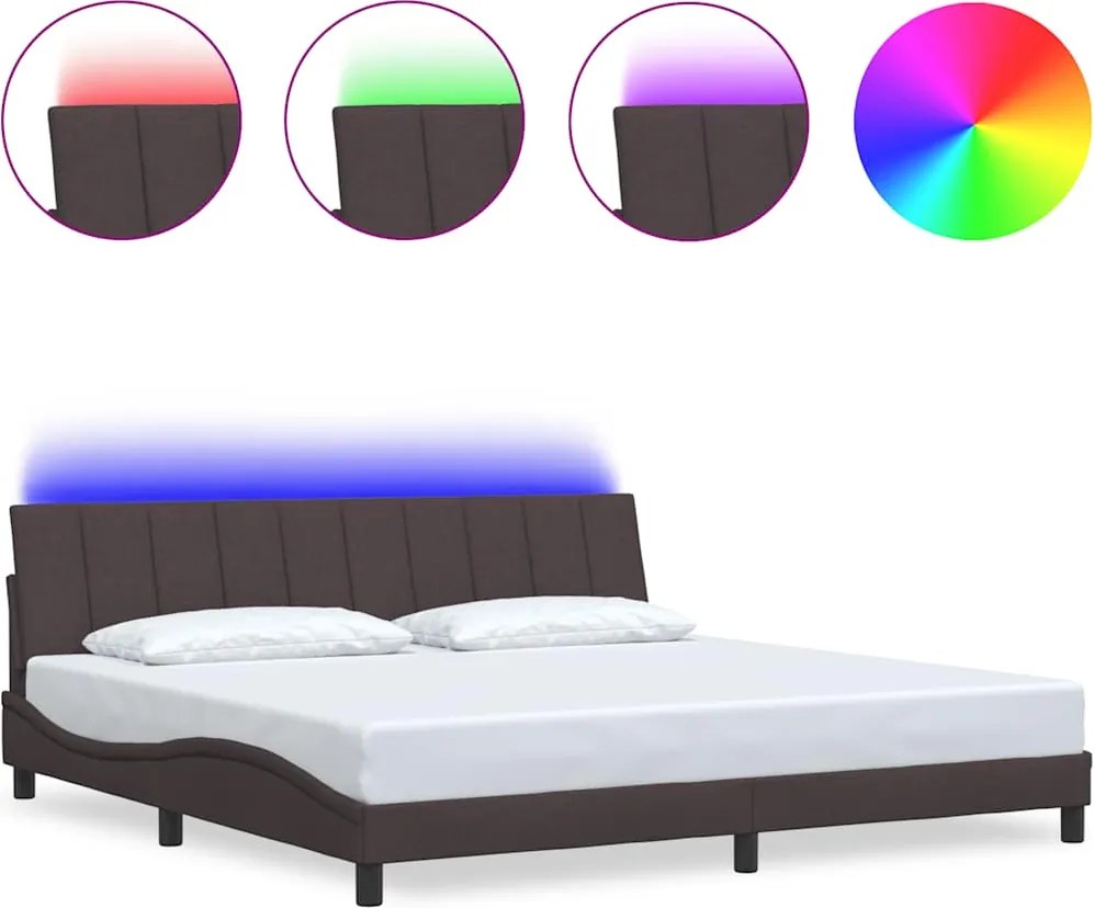 vidaXL Cadru de pat fără saltea, Hanko, maro închis, 200x200 cm, textil