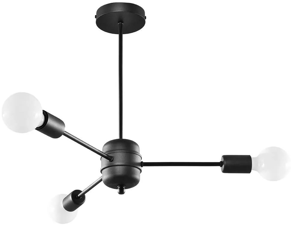 Sollux Lighting Lango lampă de tavan 3x60 W negru SL.1021