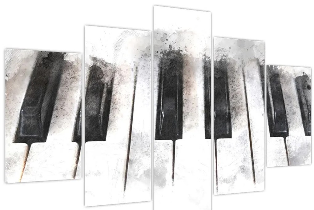 Tablou - Pian, acuarelă (150x105 cm)