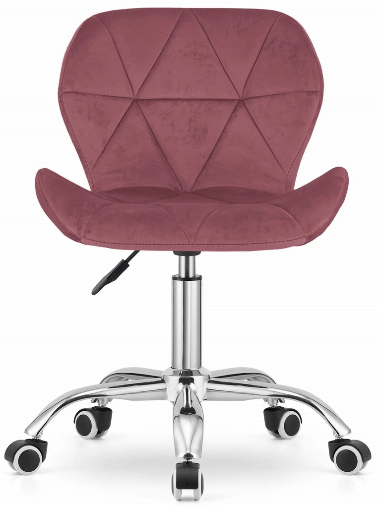 OFERTA Scaun de birou roz inchis AVOLA VELVET II. calitate