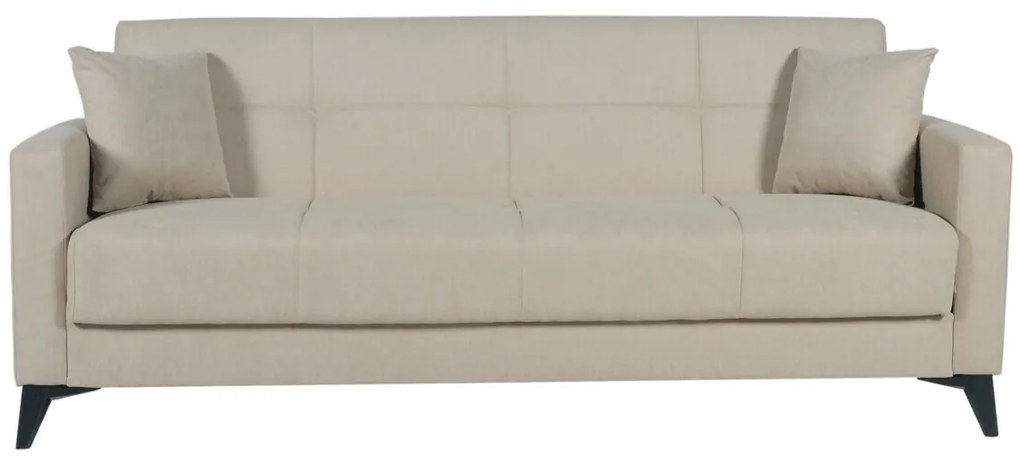 Canapea extensibila Fabio, 3 locuri, 215x82x92 cm, lada depozitare, Bej