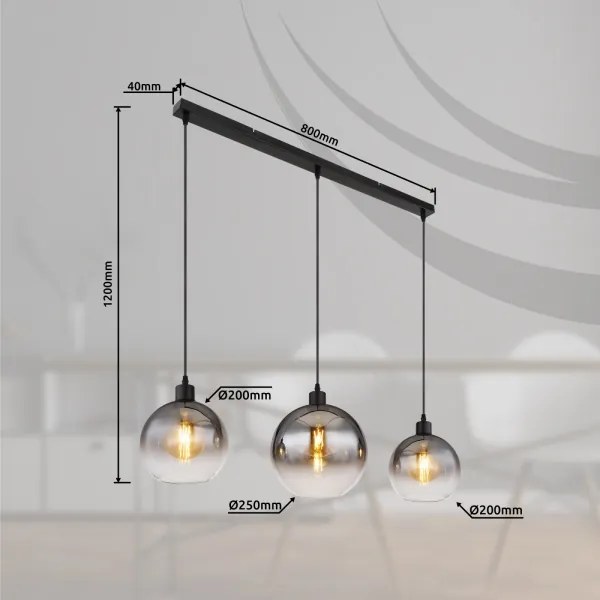 Globo 58227-3HB - Lustră suspendată pe cablu NEWCASTLE 3xE27/60W/230V