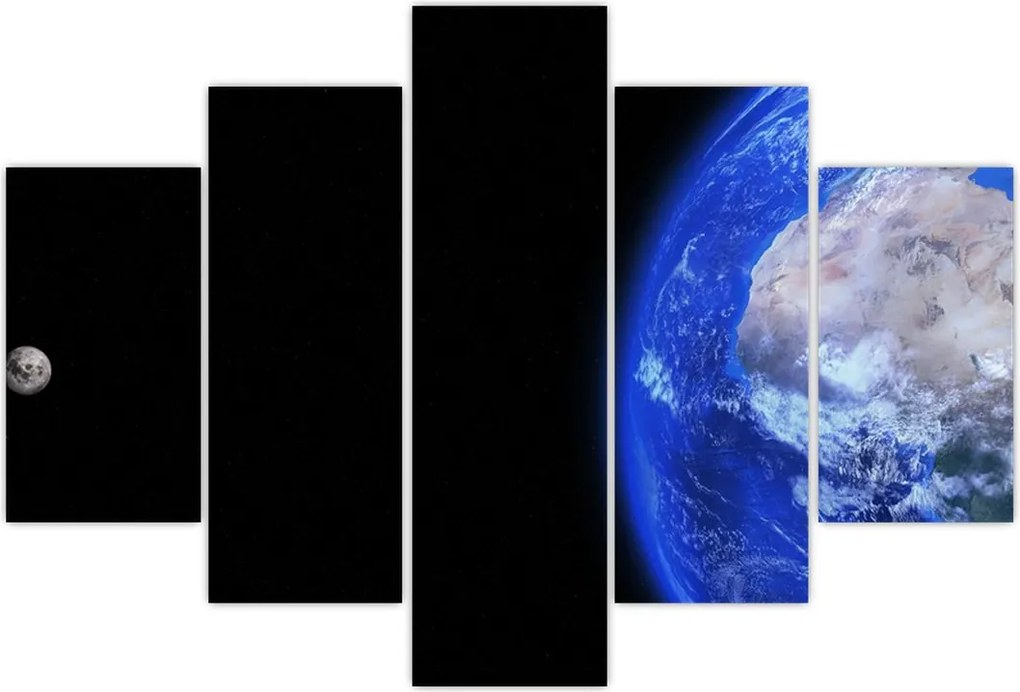 Tablou - Luna și Pământul (150x105 cm)