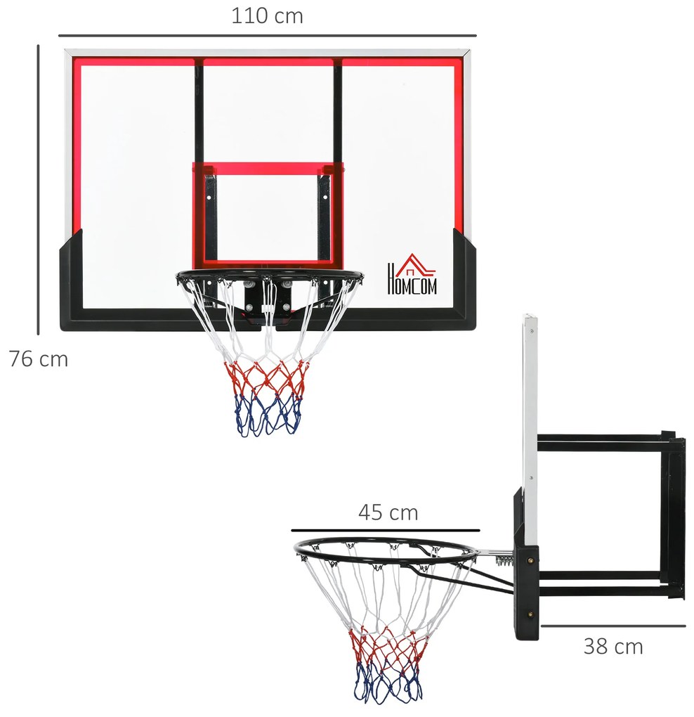 HOMCOM Panier de basketball mural avec panier spécial - 102 x 76 x 110 cm - interior exterior | Aosom Romania